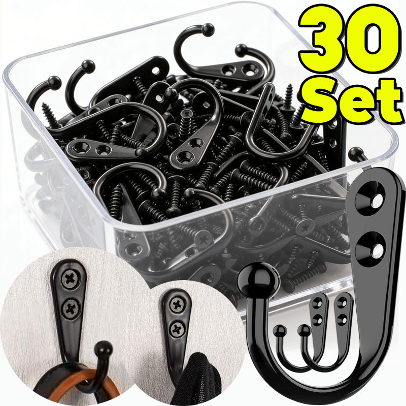 Screw Organizer Kit - Ganchos de Metal Negros con Tornillos