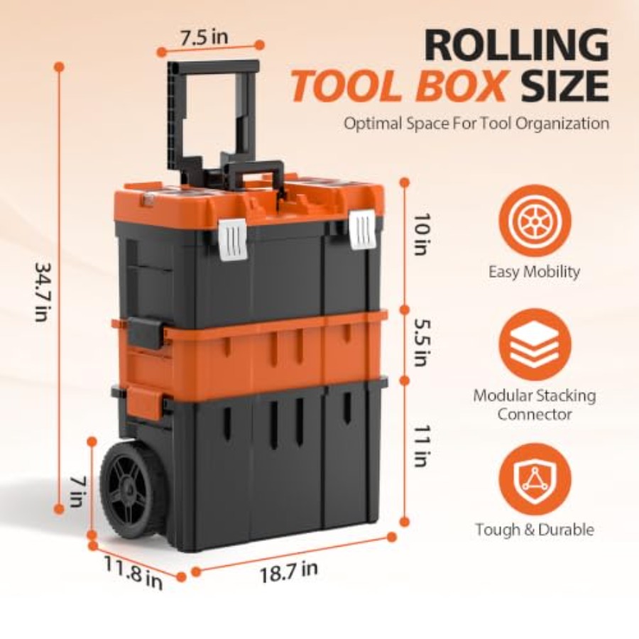 Caja de herramientas con rueda - Workshop Tools Uses reseña y precio