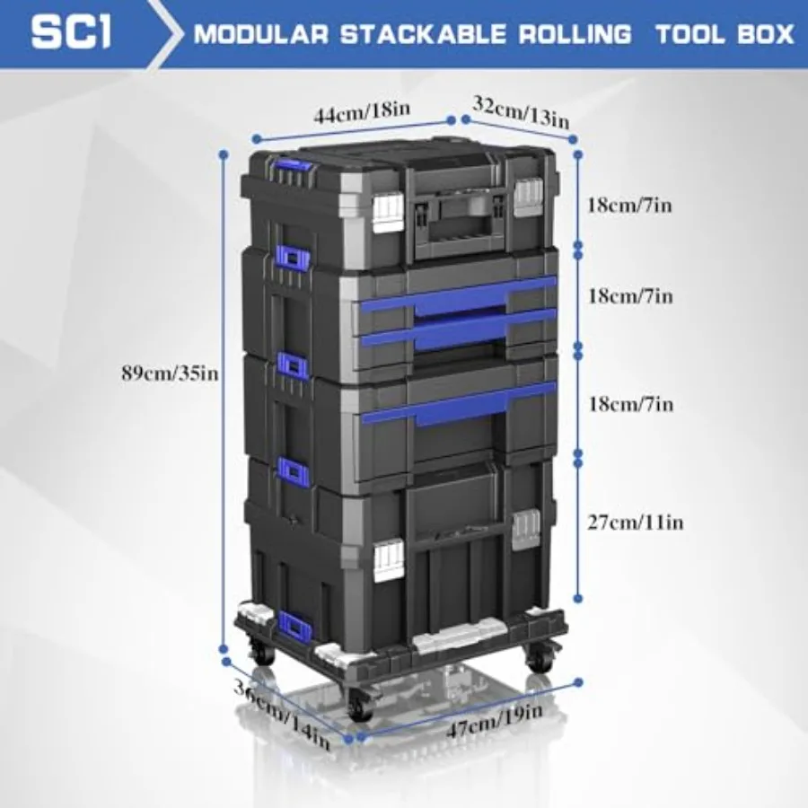 Caja de herramientas apilable  - Workshop Tools Uses reseña y precio